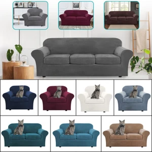 Velvet Sofa Covers Chair Stretch Slipcover Elastic Couch Cushion Cover Protector - Picture 1 of 60