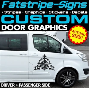 Autocaravana autocaravana autocaravana con gráficos para puertas de aventura personalizada ford transit - Imagen 1 de 2