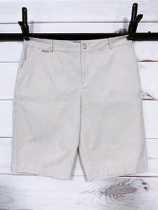 Lauren Active Ralph Lauren Womens Shorts Size 10 Beige Pinstripe Pockets - Picture 1 of 7