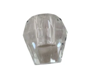 Vintage Clear Faceted Diamond Cut Crystal Lamp Body Part Chandelier Glass Prism - Picture 1 of 7
