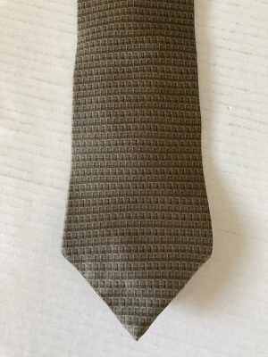 Corbata para hombre Zylos Gold George Machado verde seda geométrica hecha en EE. UU. Foto 1 de 4