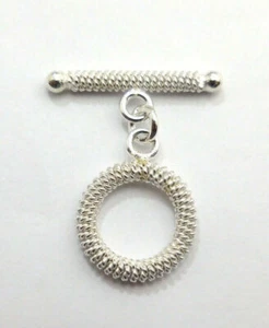 3 SET 18X27MM SOLID COPPER BALI TOGGLE CLASP STERLING SILVER PLATED 565 ATL-91 - Picture 1 of 1