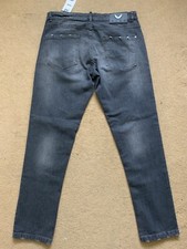 John Richmond Men's Skinny Fit Stretch Grey Jeans, Size W36", L32", RRP£180.