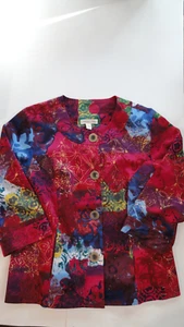 Women's Sz 14 Coldwater Creek Jacket Jewel Toned 97% Cotton - Picture 1 of 8