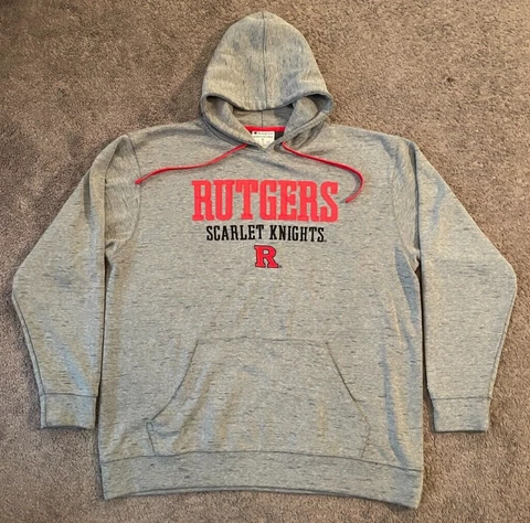 Men's Champion Rutgers Scarlet Knights Embroidered Hooded Sweatshirt Hoodie XL Cover