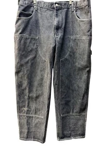 Jeans vintage Sean John doppio ginocchio 42x31 nero larghi larghi Y2K Rave Diddy Yachty - Foto 1 di 13