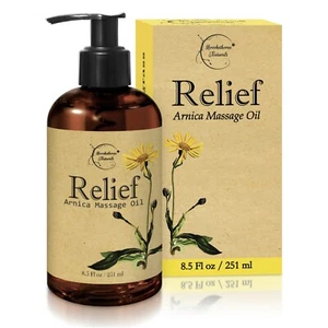 Relief Arnica Massage Oil – Great for Sports & Athletic Therapeutic Massage - Picture 1 of 12