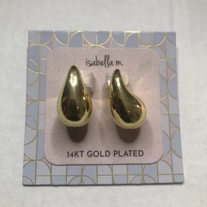 Bótega Gold Earrings 14 Gold Plated 2 Pair Bondle - Picture 1 of 3