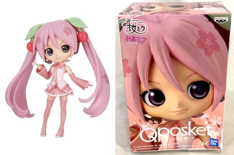 Q Posket Vocaloid Hatsune SAKURA MIKU Version B by Banpresto, New w/ BOX DAMAGE Cover