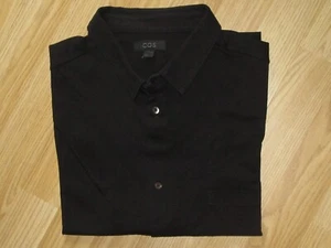 Mens COS XL X-Large Stretch Cotton Long Sleeve Black Casual Shirt VGC! - Picture 1 of 14