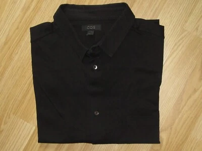 Mens COS XL X-Large Stretch Cotton Long Sleeve Black Casual Shirt VGC! - Image 1 of 4