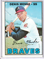 Denis Menke Atlanta Braves 1967 Topps Baseball Card #518 (SET BREAK) (C)
