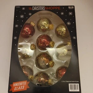 The Christmas Shoppe 2017 10 Pcs Glass Ornaments X1 - Picture 1 of 6