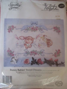 KIT PUNTO CROCE AFGANO CONIGLIETTO BAMBINI DOLCI SOGNI vintage - anni '90 - Foto 1 di 2