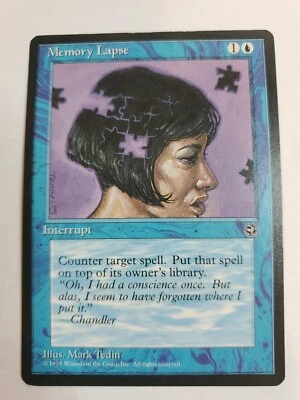 MTG Magic The Gathering Card Memory Lapse 津TERIN 95 Interrupt Blue Homelands - Image 1 of 2