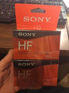 2-PACK, Sony HF 90 Min. CASSETTE TAPES High Fidelity Blank Audio Recording, NEW - Picture 1 of 9