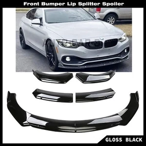 For 4 Series 428i 435i Coupe Front Bumper Lip Splitter Spoiler Gloss Black ABS - Picture 1 of 16