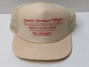 Vintage Trucker Hat Snapback Cap Mesh Tan With Rope - Picture 1 of 9