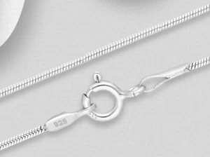 Solid Sterling Silver 20" Sturdy Snake Chain 1mm Italian 3.7g (020) - Picture 1 of 3