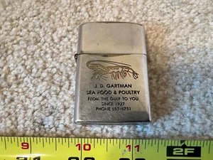 Vintage Barlow, JD Gartman Seafood, Poultry, Shrimp cigarette lighter. Rare! - Picture 1 of 6