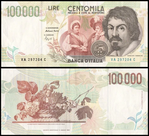 Italy 100000 Lire, 1994, P-117a, Used Cover