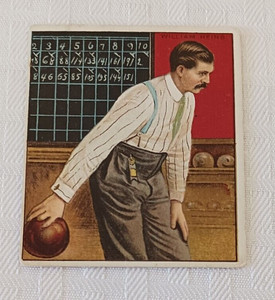 Vintage Mecca Cigarette Card Bowling Champion WILLIAM HEINS Bowler No Creases