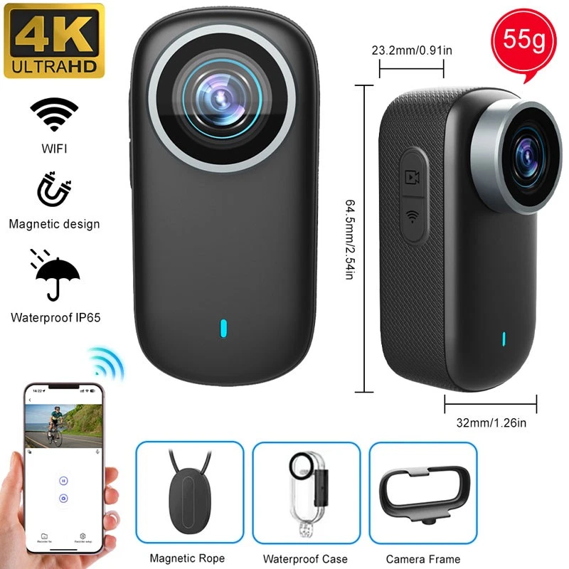 4K MINI WIFI Action Camera Thumb Sport DV POV Portable Video Record Outdoors M11 - Image 1 of 4