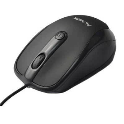 Wired USB Mouse Black Plug and Play Windows Mac 1600DPI Universal - Image 1 of 4