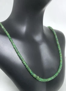 Emerald Necklace – 20” 3-4mm Round Smooth Beads with Sterling Silver Clasp - Picture 1 of 5