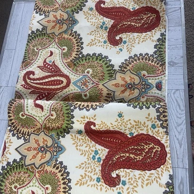 Pottery Barn Multicolor Charlie Paisley Floral Print Table Runner 18"x108" Boho - Image 1 of 4