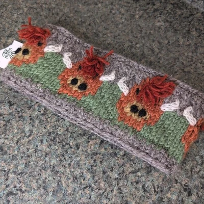 Pachamama Rebaño de Tierras Altas Vaca Diadema Lana Hecha a Mano Nepal Sombrero Envoltura Oreja Manguito Foto 1 de 4