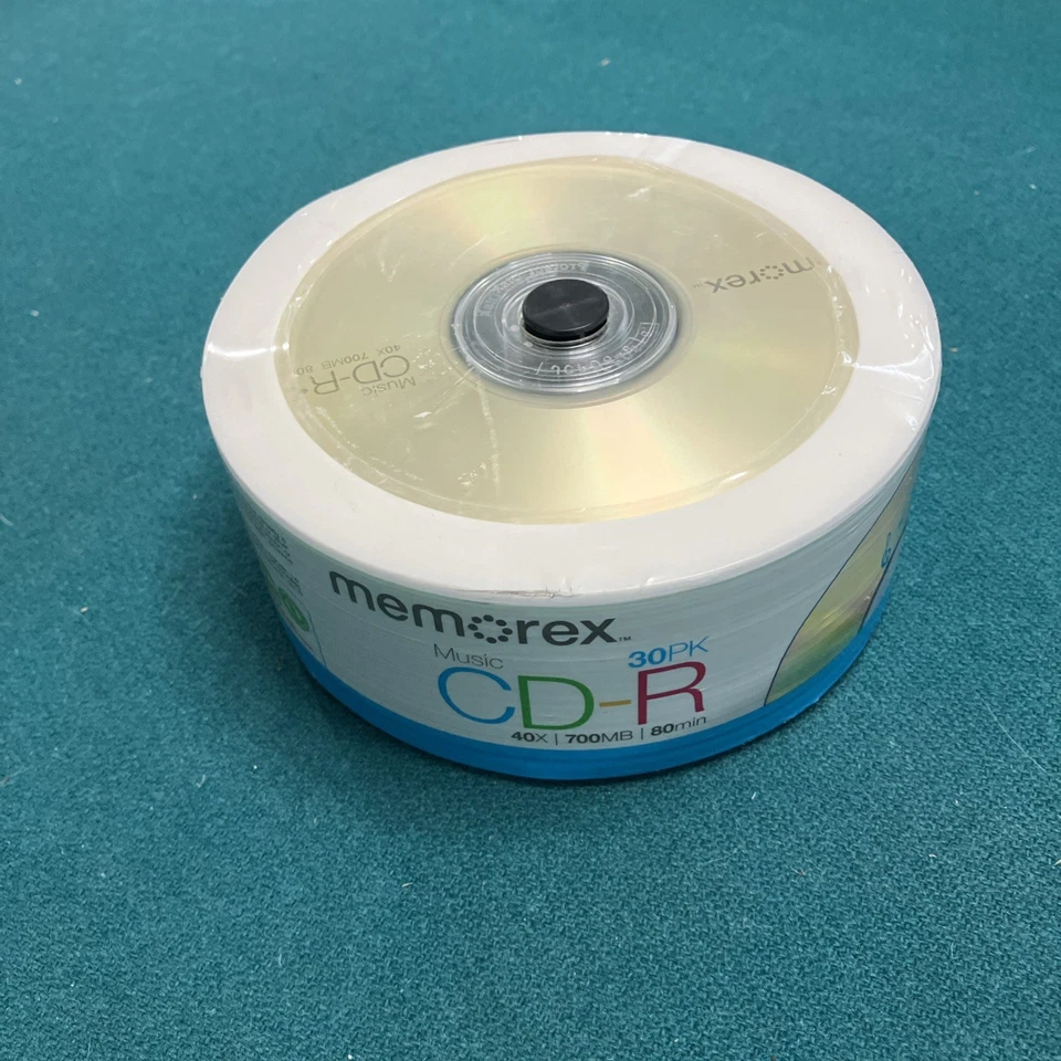 Memorex CD-R 30 Pack 40X 700MB 80min Music Media NEW FACTORY SEALED! - Image 1 of 2
