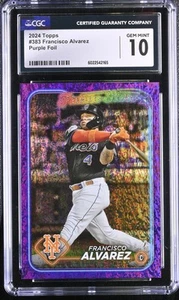 2024 Topps Francisco Alvarez #383 Purple Foil 175/799 Baseball CGC 10 - Picture 1 of 2