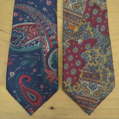 (2) Wembley Paisley Neck Ties Blue Maroon 100% Polyester 56" - Image 1 of 4