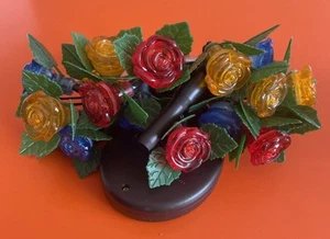 Vintage Style Rose Flower Outdoor Solar Panel String Fairy Lights Plastic Colour - Picture 1 of 9