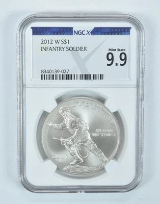 2012-W Infantry Soldier Commemorative Silver Dollar Mint State 9.9 NGC X NGCX - Image 1 of 4