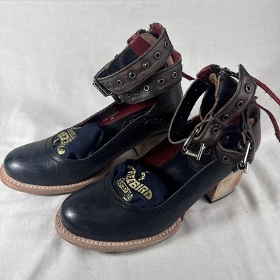 FREEBIRD CANDELLA 干邑手工西方高跟鞋皮革女式 8 1P 码 — 第 1/4 张图片