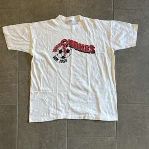 Camisa Campeón Terremotos San José Vintage Años 80 Fútbol MLS Hecha en EE. UU. Barra Azul - Imagen 1 de 9
