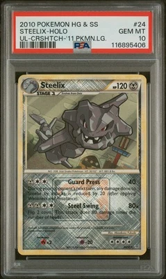 2010 POKEMON HEARTGOLD & SOULSILVER UNLEASHED #24 STEELIX-HOLO PSA 10 - Image 1 of 2