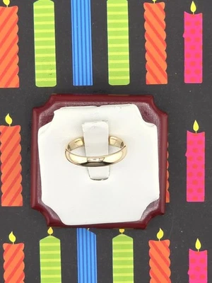 *14k 纯金* 高抛光* 手工制作* 尺寸 9* 3.1 毫米宽* WB219 — 第 1/4 张图片