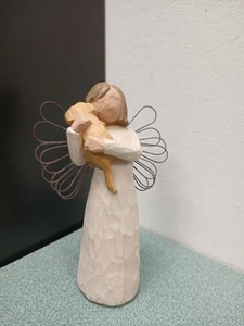 Willow Tree 1999 Ángel de la Amistad Estatuilla Adorno Lordi Perro Nuevo En Caja - Imagen 1 de 6