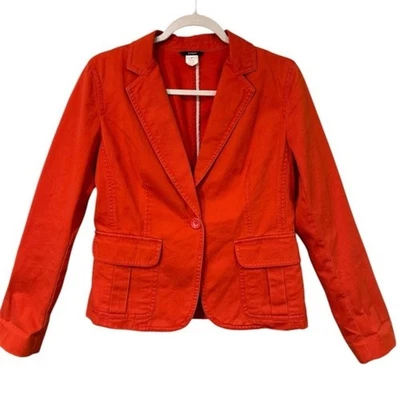 J. Chaqueta Blazer Crew Para Mujer Talla Mediana Algodón Naranja Carrera Informal Foto 1 de 4