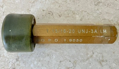 GSG 1-15/16 20 UNJ-3A LH LEFT HAND THREAD PLUG GAGE GO ONLY P.D. = 1.9050 - Image 1 of 3