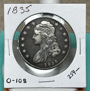 1835 Capped Bust Half Dollar - Higher Grade - O-108 Variety - Cir-Cam - Picture 1 of 10