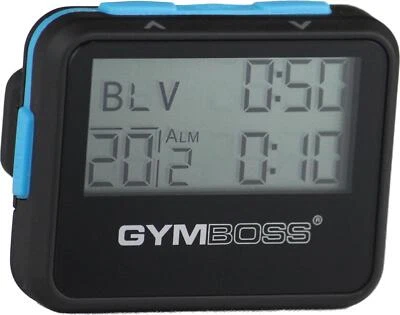 Gymboss Temporizador de Intervalo y Cronómetro - Abrigo Suave Negro/Azul Foto 1 de 4