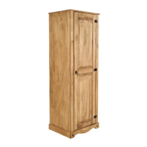 Corona 1 Door Single Wardrobe Solid Pine Wood Mexican Bedroom Furniture Storage - Picture 1 of 10