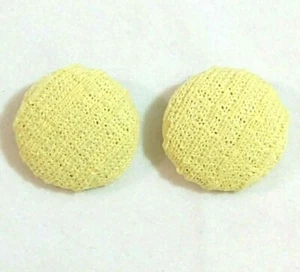 Prym Buttons Round Yellow Fabric Covered 3/4 Inch Size 30 Quantity 2 - Vintage - Picture 1 of 3