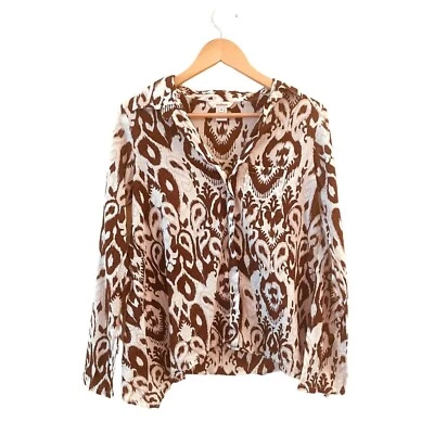 Top túnica Sundance Ikat Boho para mujer talla M algodón granola terrosa Foto 1 de 4
