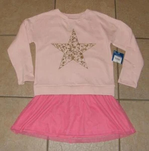NEW NWT Girls Sz Small 7/8 Pink Long Sleeve Knee Length Dress ARIZONA - Picture 1 of 2