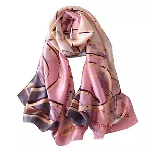 Mulberry Silk Scarf Long Lightweight Fashion Scarves Shawl Wrap for Women - Picture 1 of 7